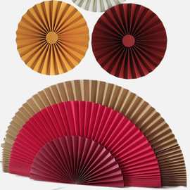 装饰扇舞中式扇扇子花婚庆舞台台布布置道具折纸大扇引摆件纸扇超