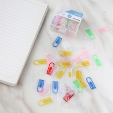 回形针盒韩式文具糖果色塑料防锈盒装回形针分类夹随意夹别针书签