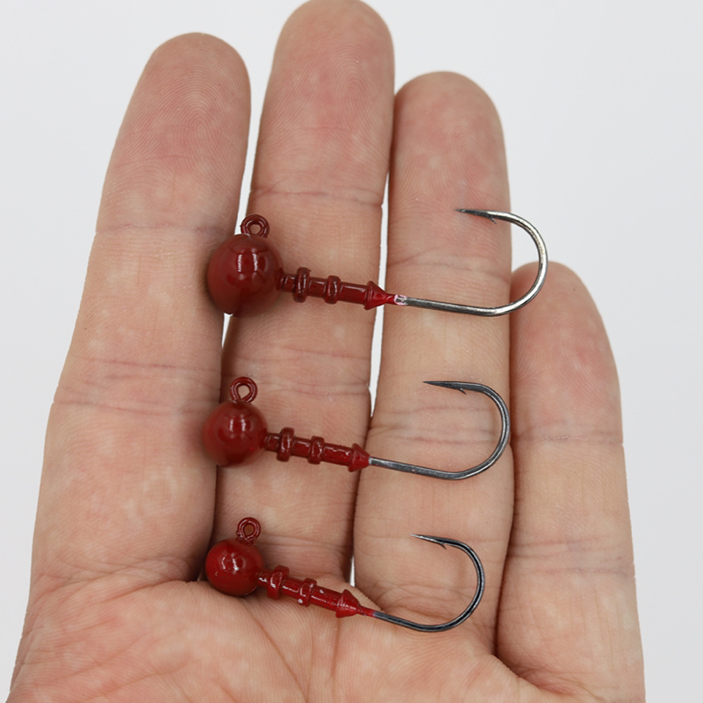 路亚特色铅头钩 橄榄形铅头5g7g10g倒钓钩 高强度压扁加强铅头钩