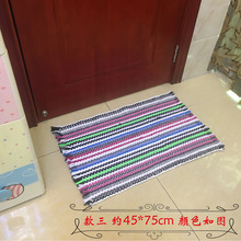 TQUI加长布条垫棉布编织吸水性强浴室门厅卧室地垫脚垫多尺寸可选