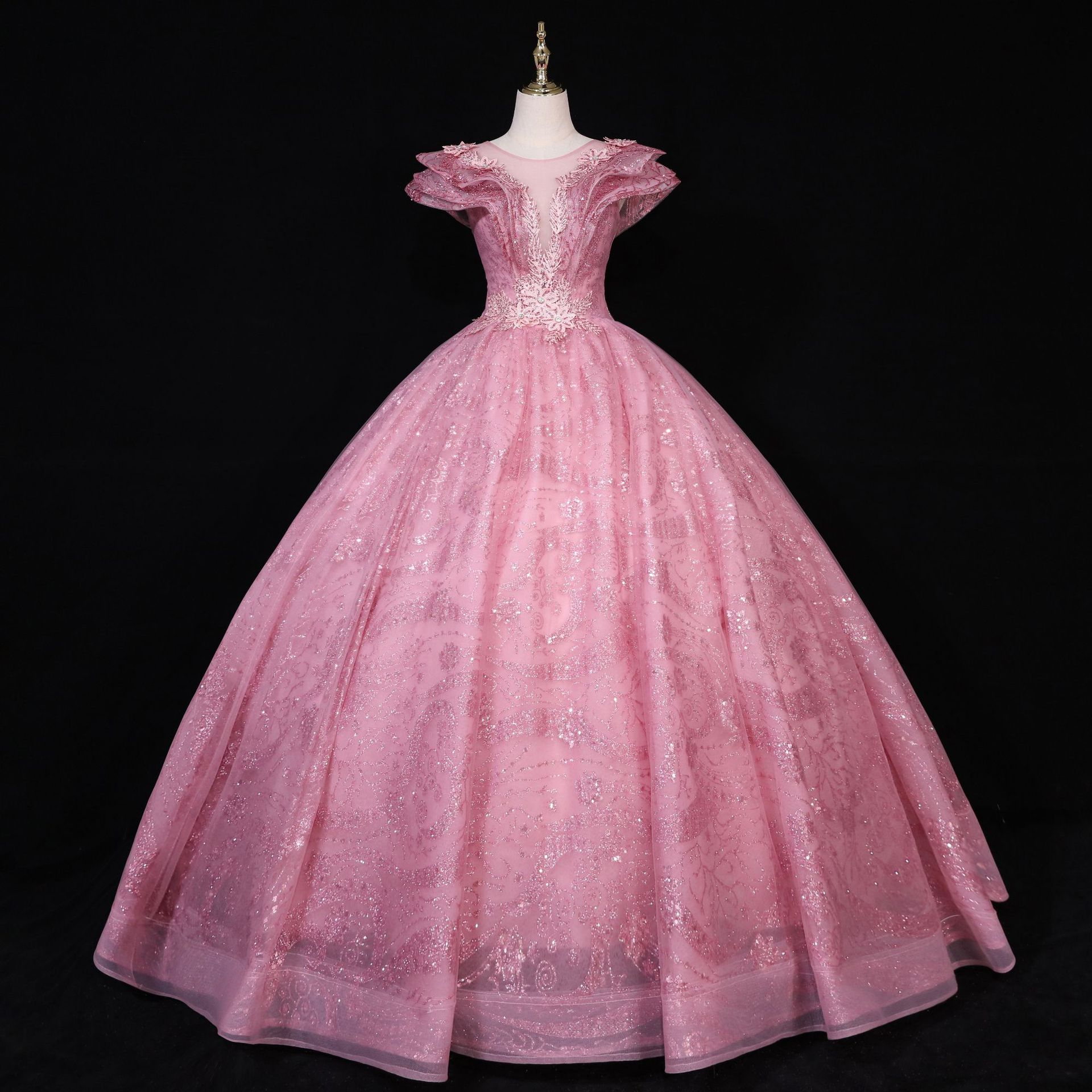 外贸婚纱2021新款彩纱独唱蓬蓬裙演出服长款学生汇演艺考声乐礼服