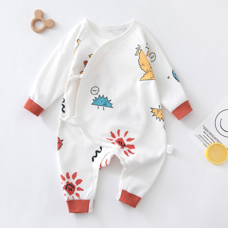 Newborn Clothes Spring and Autumn Romper Long-Sleeved One-Piece Butterfly Romper Korean Style Baby Clothes Cotton Baby Clothes