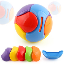 儿童外贸玩具 塑料积木DIY存钱罐 早教立体拼装多功能积木球