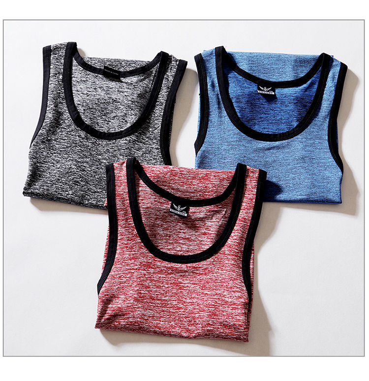 夏季背心男韩版修身汗背心男士健身运动打底男装撞色弹力夏天坎肩