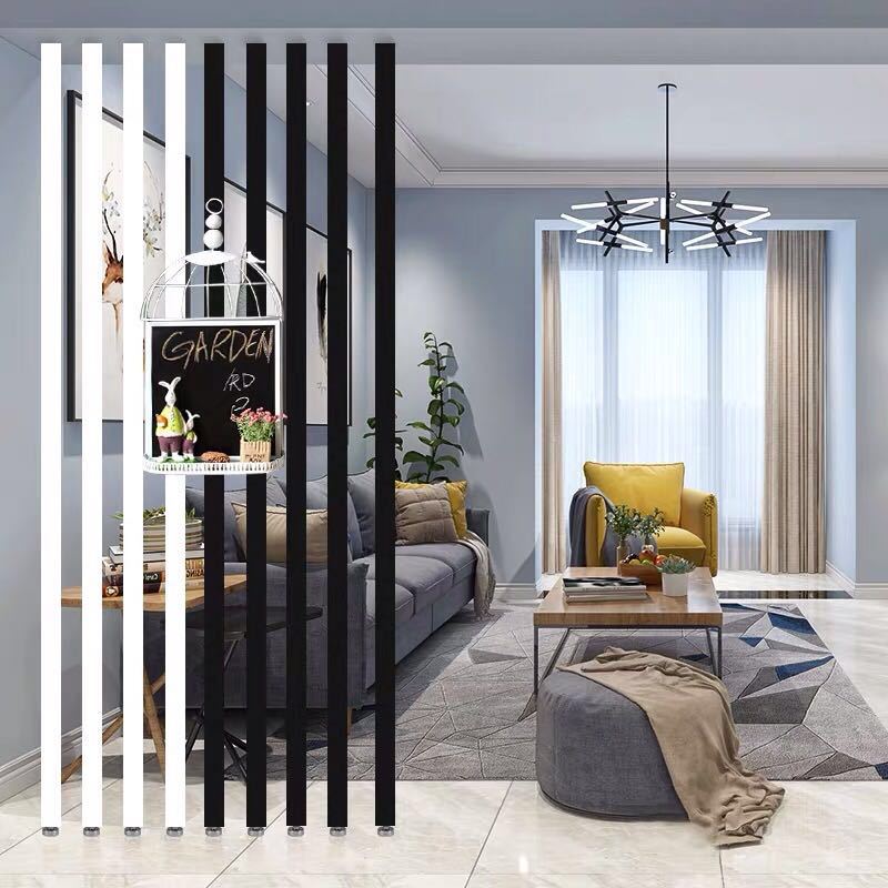 创意间断屏风卧室客厅阳台网红隔断玄关柱子装饰假墙北欧竖条落地