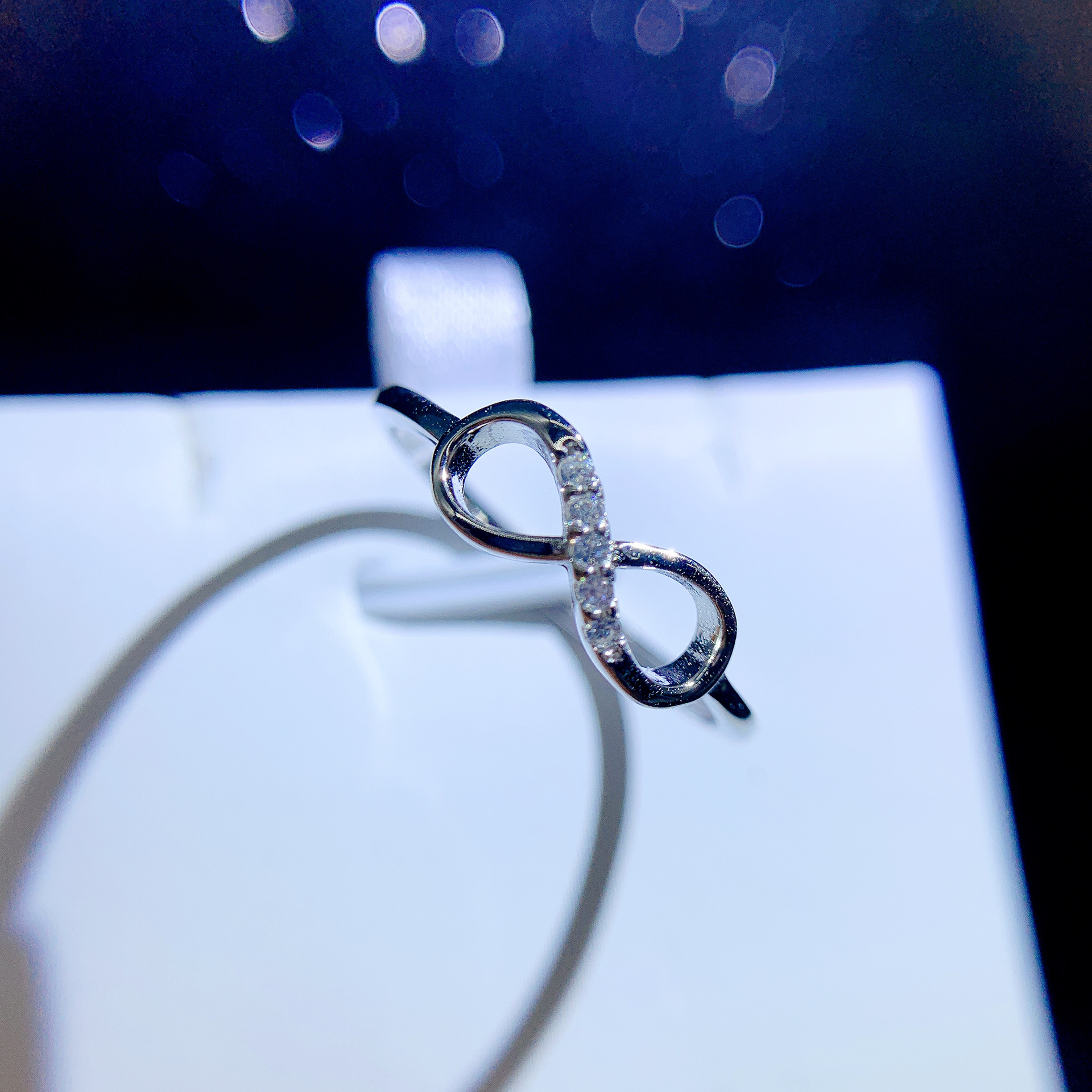 s925纯银爱意无限戒指女 韩版简约浪漫数字活口指环ins风抖音热销