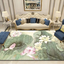 跨境简约花草客厅地毯家用沙发茶几垫卧室大面积防滑耐脏床边毯