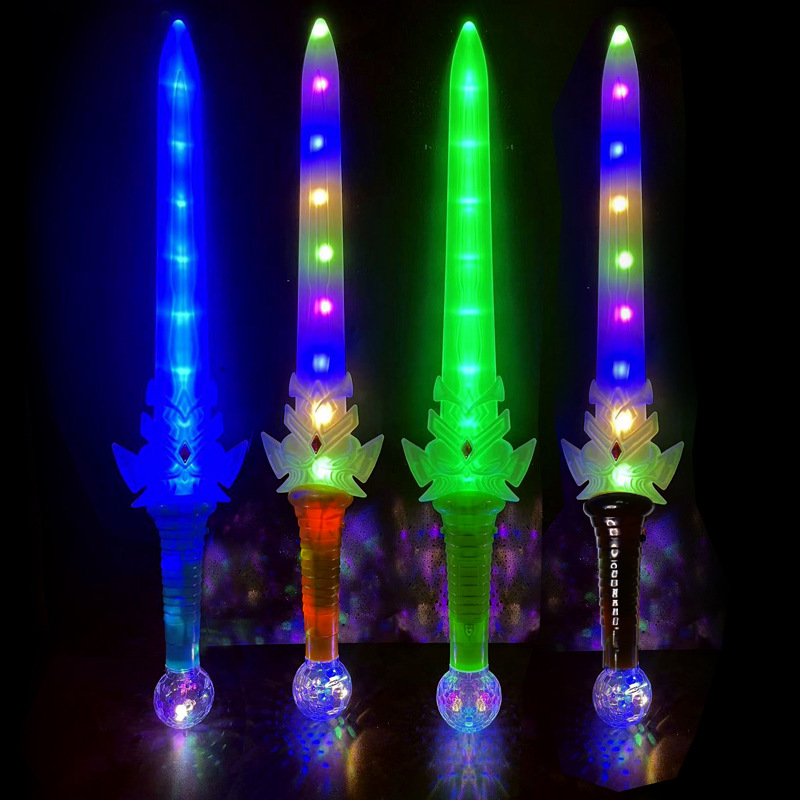 new king gun flash luminous music colorful flash sword children flash toy stall goods wholesale big knife