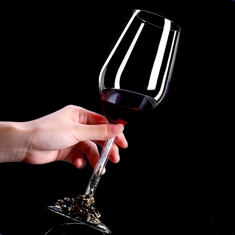 创意珐琅彩水晶红酒杯套装家用葡萄酒高脚杯醒酒器套装大号礼盒