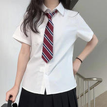 jk衬衫短袖基础款长袖学院风jk制服套装叠穿打底收腰款白衬衫女夏