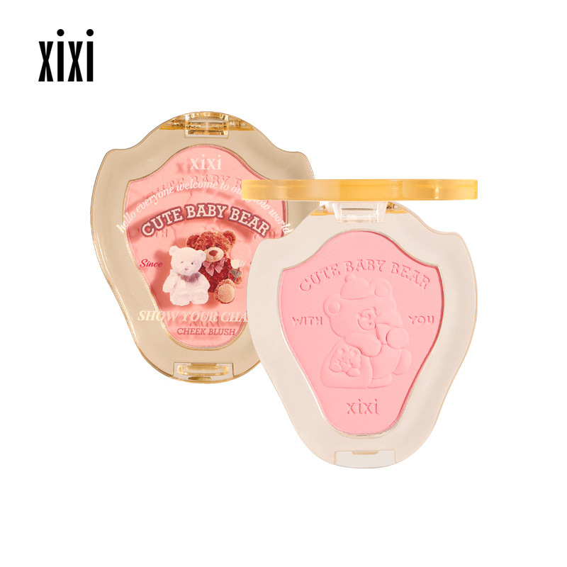 Xixi Working Bear Anti-Involution Blush Girl Small Portable Natural Nude Makeup Matte Student Monochrome Brightening Blush