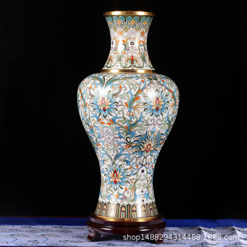 北京特色工艺礼品景泰蓝花瓶大唐风韵花纹铜家居饰品掐丝珐琅摆件