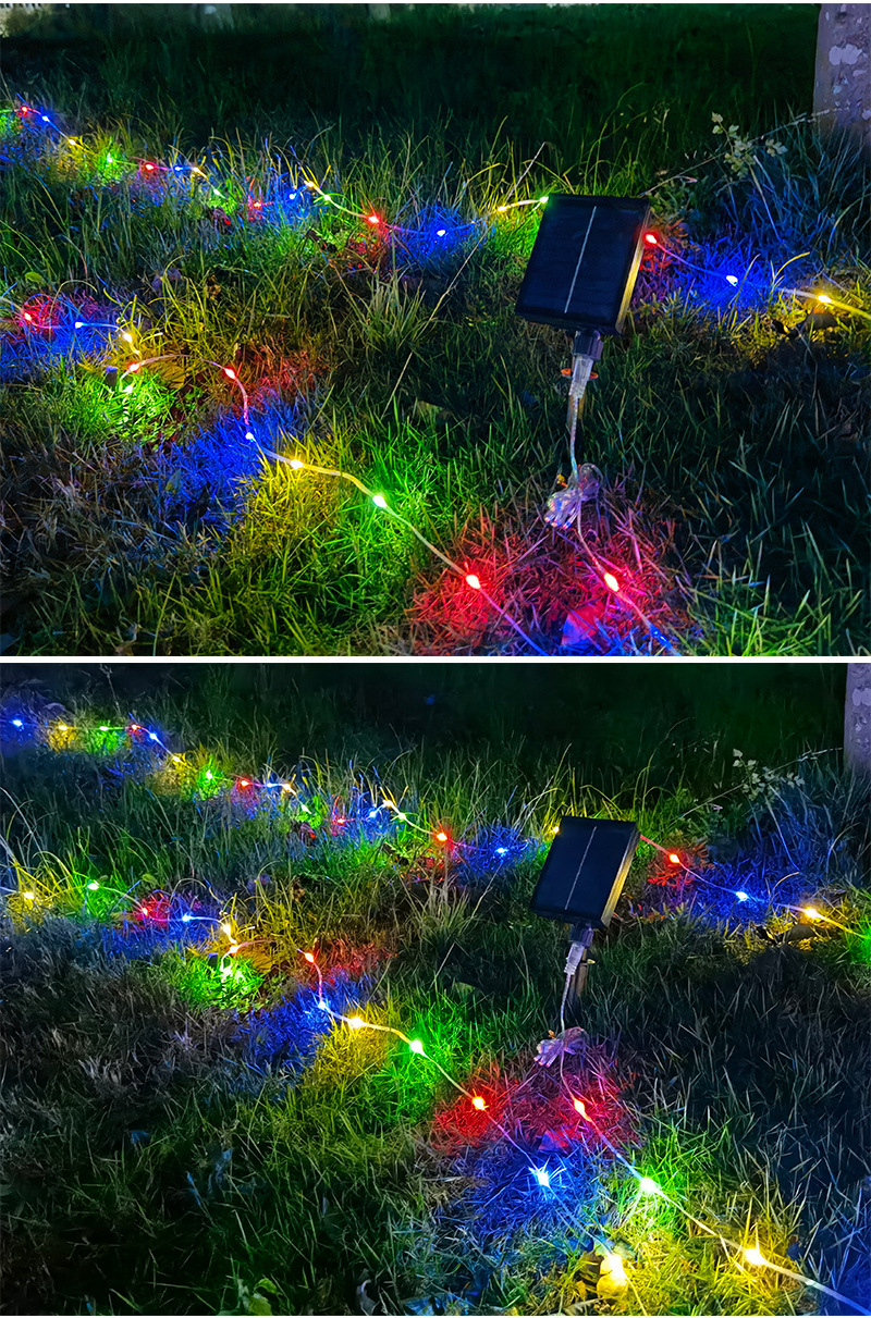 太阳能皮线灯 遥控锂电池户外led串灯防雨水圣诞装饰彩灯 24v灯串