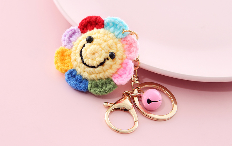 好事发生钥匙扣挂件链柿子花生挂饰草莓手工编织钥匙扣毛线挂件