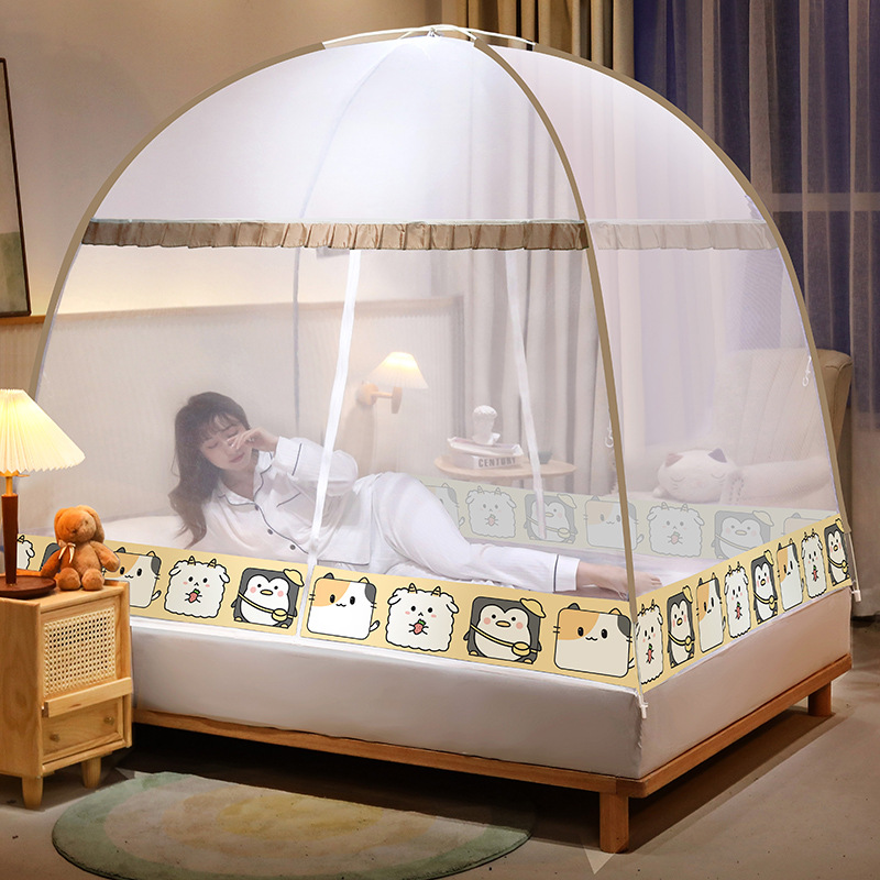 Installation-Free Household Yurt Mosquito Net Foldable Thickened Dome Full Bottom Double Bed 2.0 Tent Mosquito Net Free Shipping