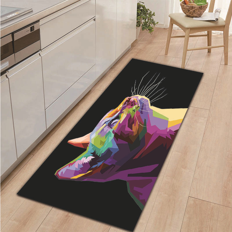 Cross-Border Flannel Foot Mat Animal Floor Mat Home Bathroom Kitchen Anti-Slip Carpet Floor Mat