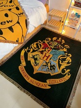 霍格沃滋哈利波特蓝色魔法学院毛毯线毯挂毯装饰毯沙发毯