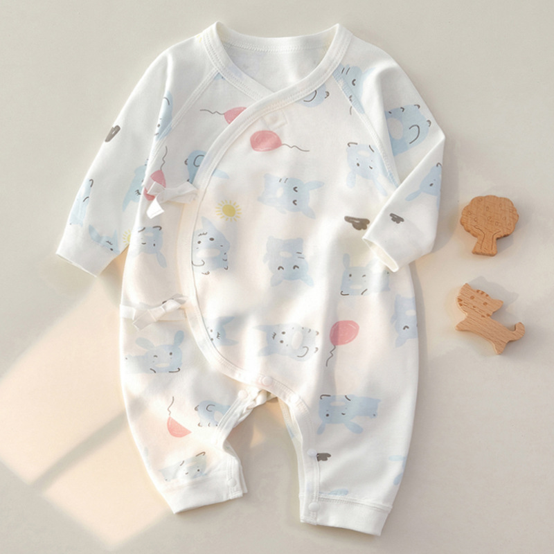 Newborn Clothes Spring and Autumn Romper Long-Sleeved One-Piece Butterfly Romper Korean Style Baby Clothes Cotton Baby Clothes