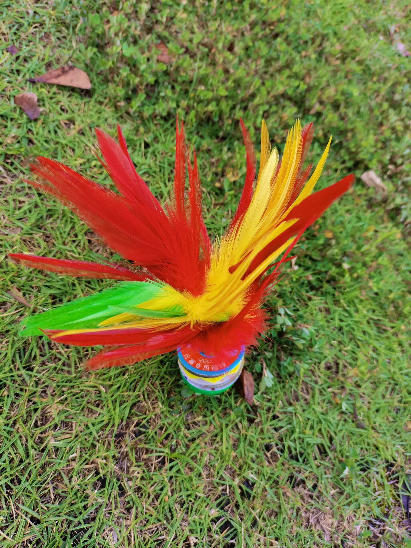 现货大神鹰大花键鸡毛毽球软毛毽子比赛用毽球加厚牛津底座耐踢