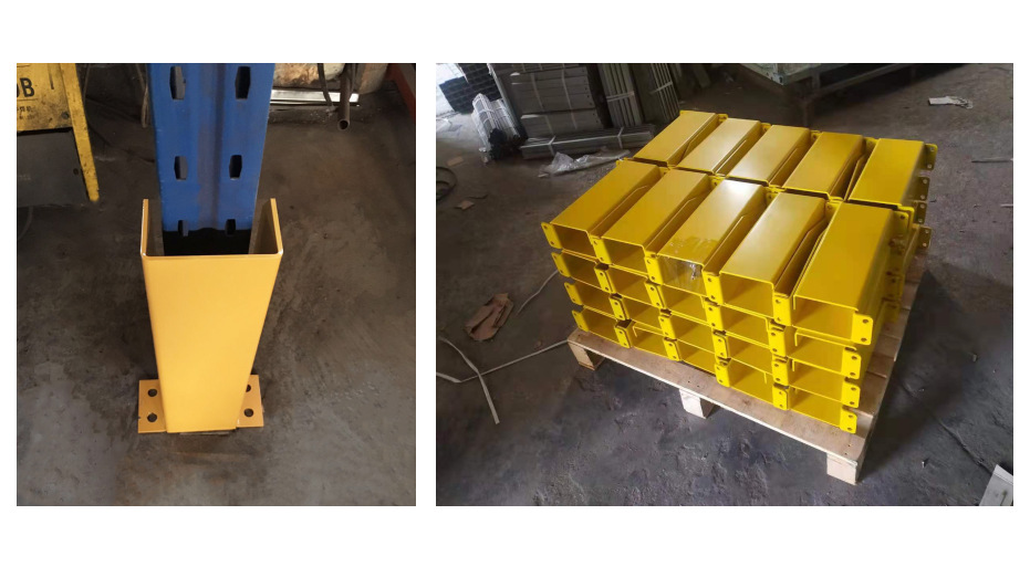 江苏地区 仓储货架叉车防撞护脚 l型直角款u型包围款345678mm加厚