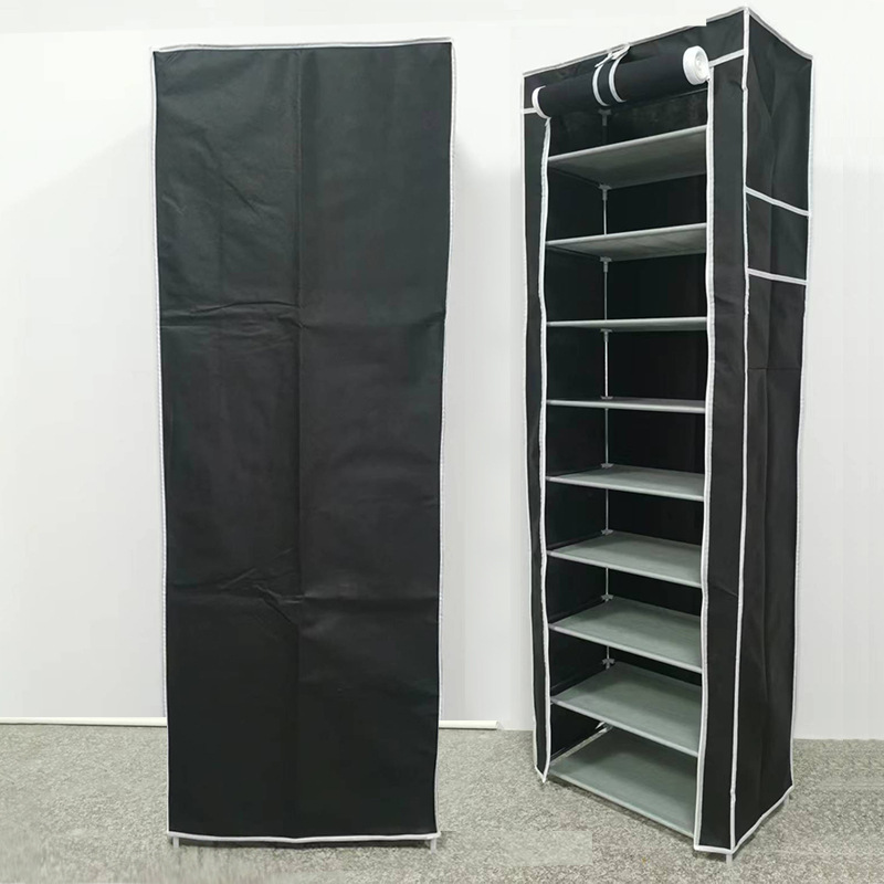 Exclusive for Cross-Border Supply Simple Shoe Cabinet Non-Woven Multi-Layer Steel Pipe Storage Dustproof Family Finishing Space-Saving Shoe Rack