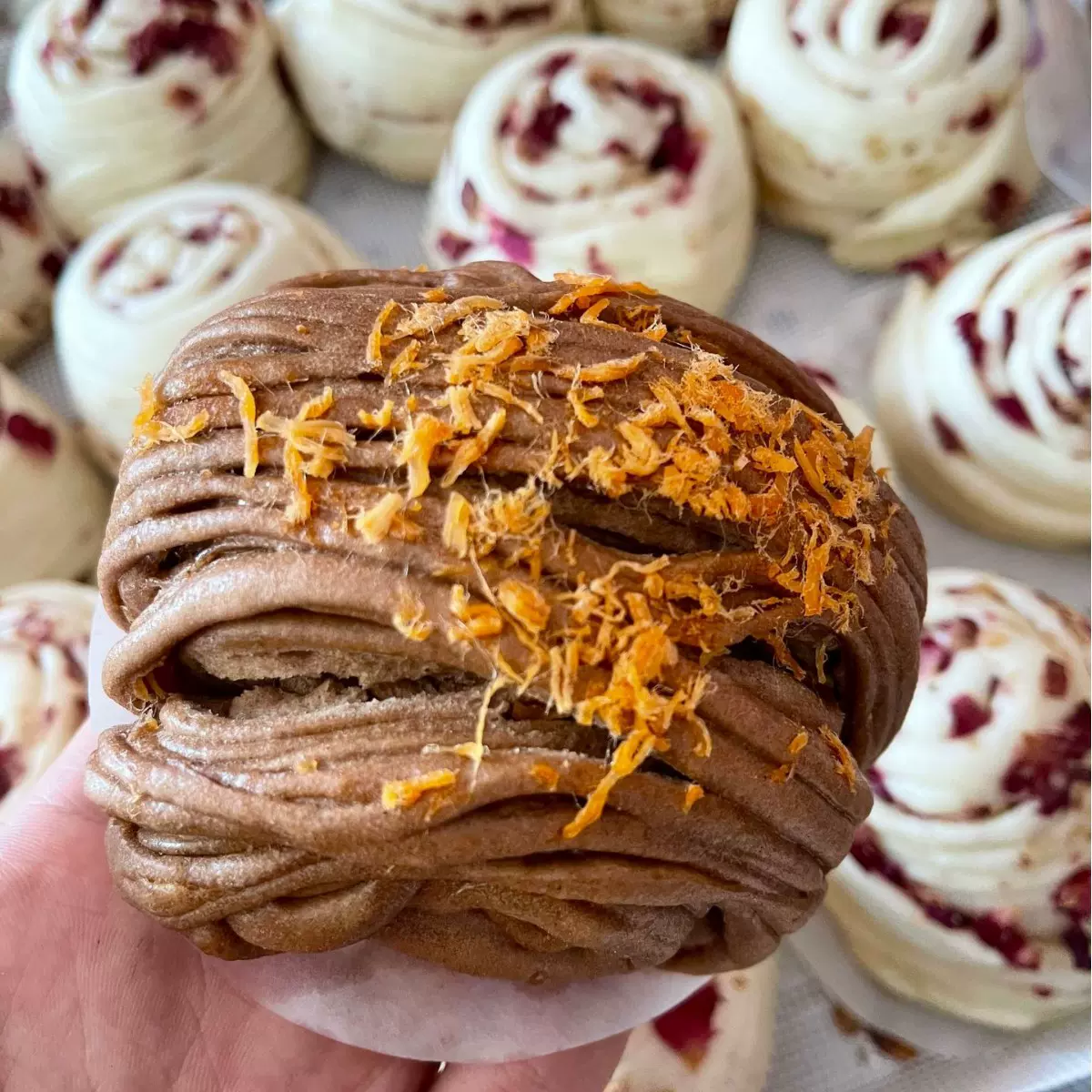 网红同款红糖肉松花卷早餐半成品加热即食明星同款零食健康美味