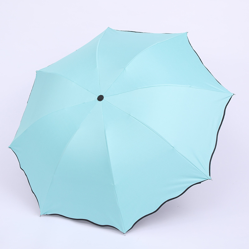 Blooming Umbrella with Water Manual Sun Umbrella Folding Rain Dual-Use Vinyl Sun Protective Sun Umbrella Printing Logo Umbrella