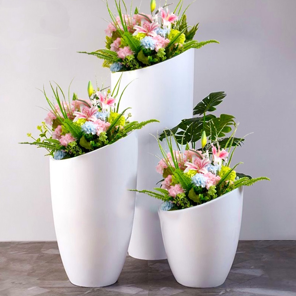 玻璃钢花盆 室内外落地式花盆容器 仿砂岩/油漆镜面花箱