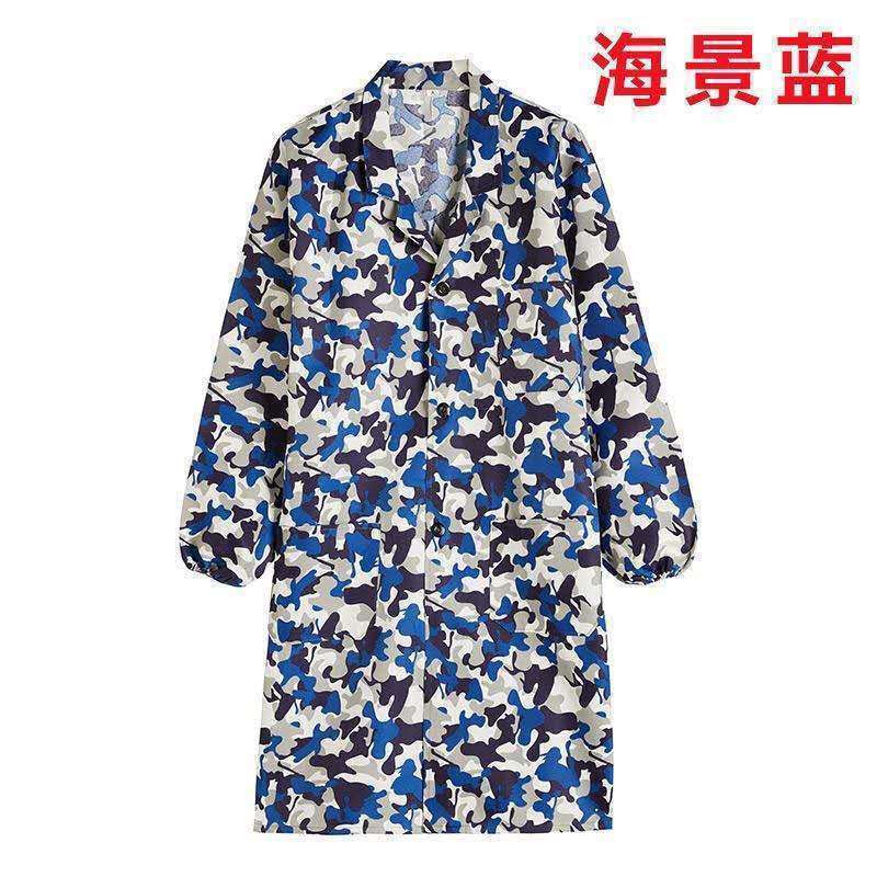 Thin Overclothes Gown Work Clothes Men's Labor Protection Clothing Blue Gown Dustproof Clothes Workshop Handling Bib Apron Long Coat