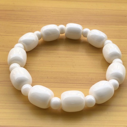新品白贝壳老型珠佛珠手串12x13mm精品a货高端冷门玉石玉化贝手链