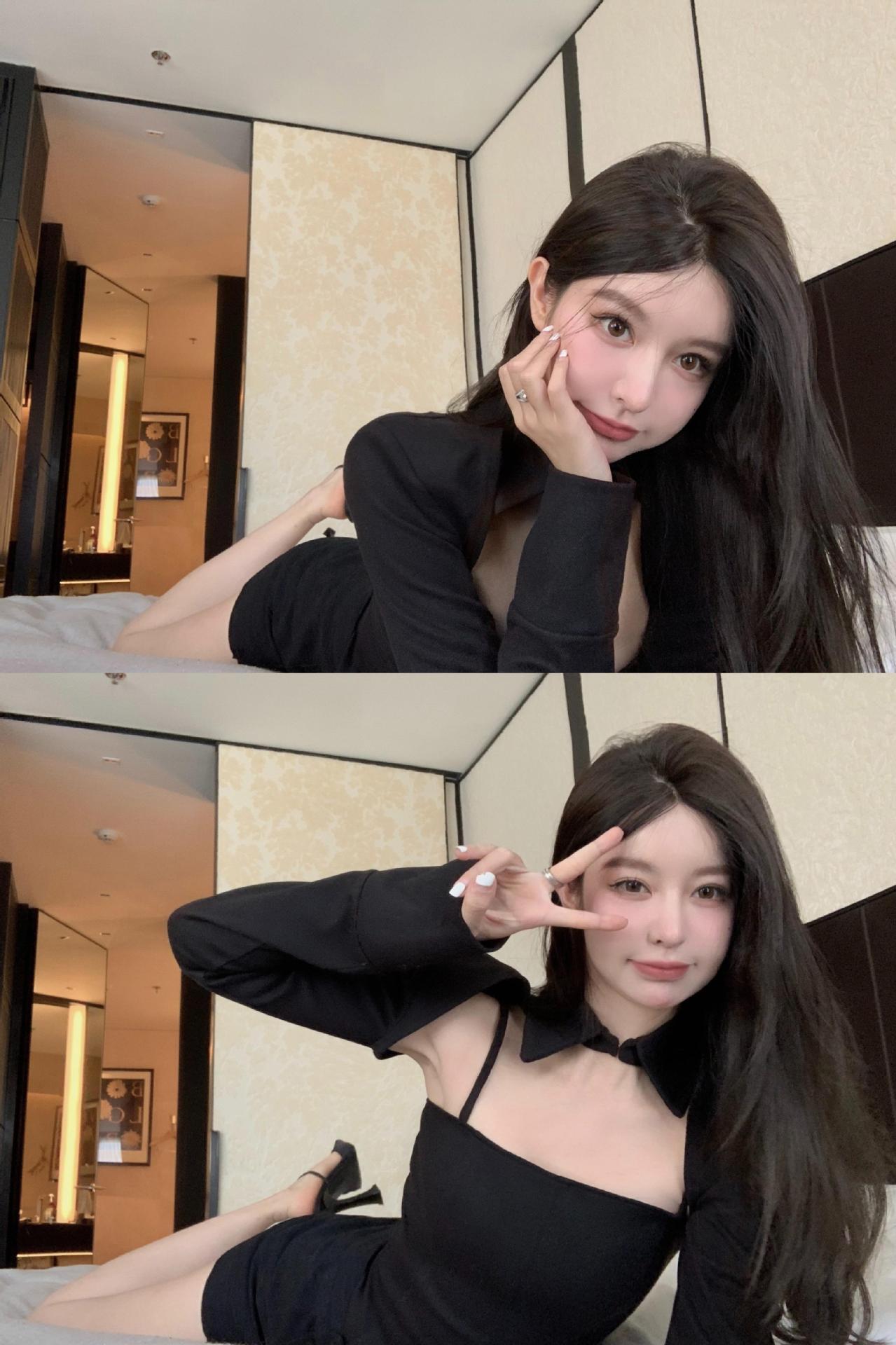 3/4早安樊樊【魅惑小野猫】又辣又sexy 垫肩罩衫吊带纯欲两件套