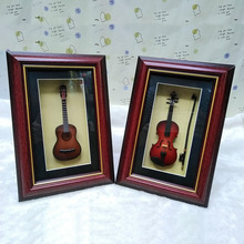 迷你乐器模型摆件小提琴模型吉他模型玻璃相框道具摆件商务礼品
