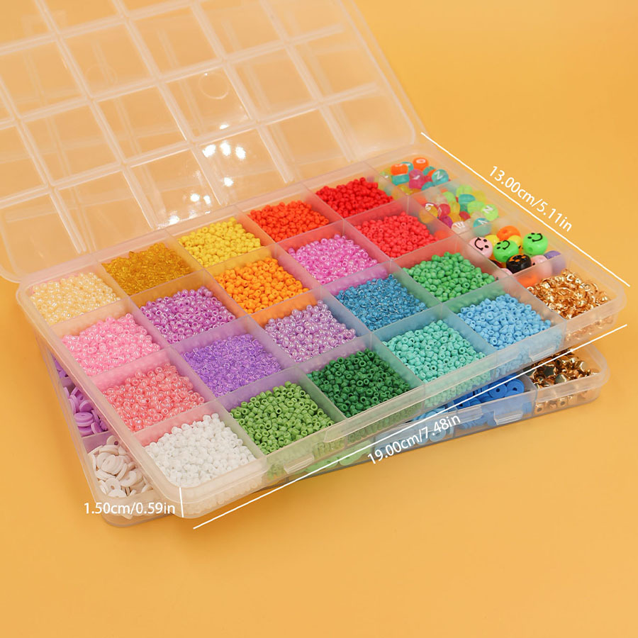 Factory Direct Sales Hot-Selling Recommended 48 Grid a Package with Two Boxes Soft Pottery Color Wafer Beaded Diy Ornament Accessories Set