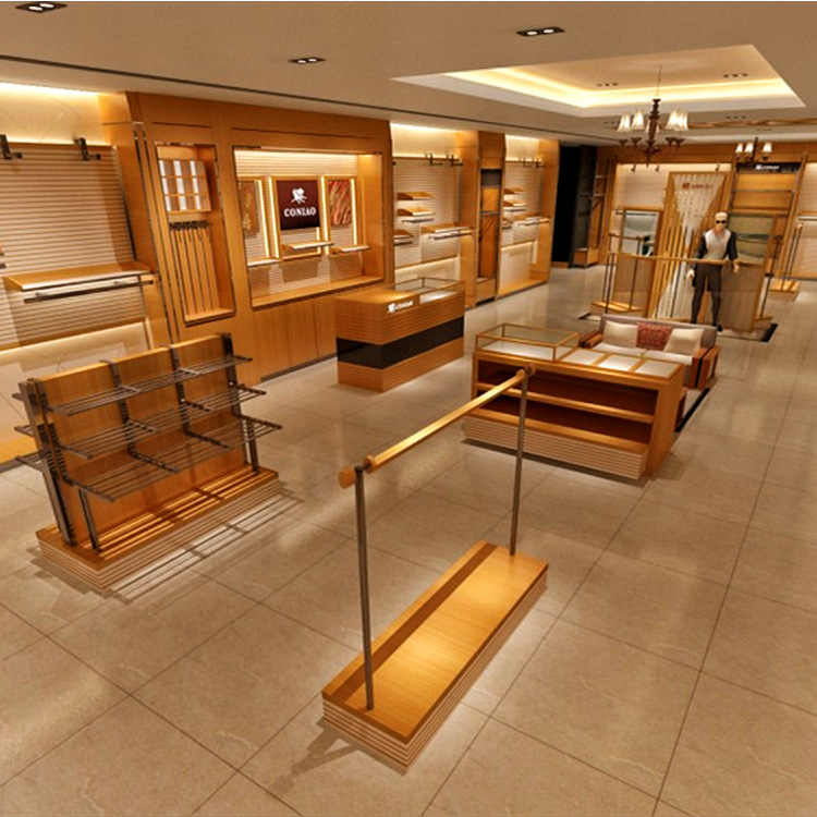 商场女装店专柜设计 品牌服装展柜 服装店铺木质货架衣服展示柜