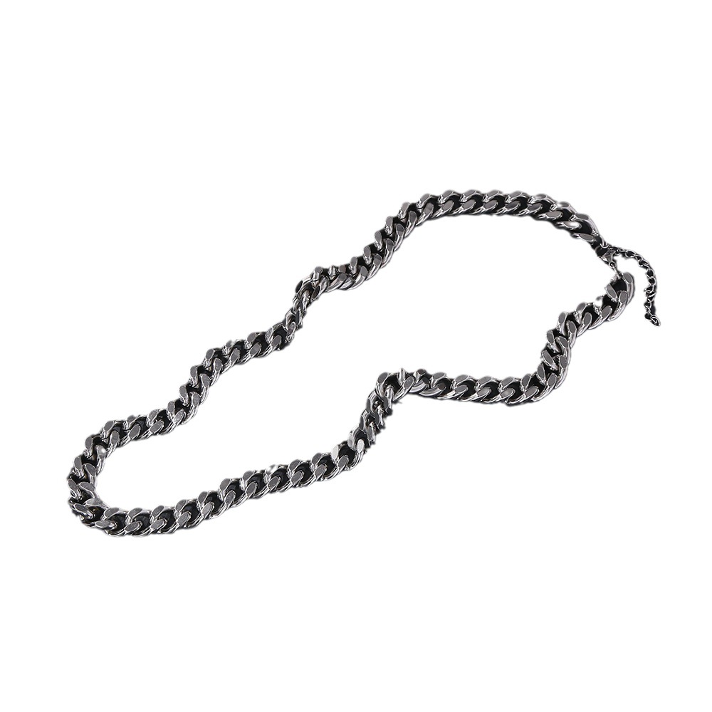 Korean Style Titanium Steel No Fading Necklace NK Cuban Link Chain Men's Hip Hop Thick Flat Chain Trendy Cool Exaggerated Chain Wholesale