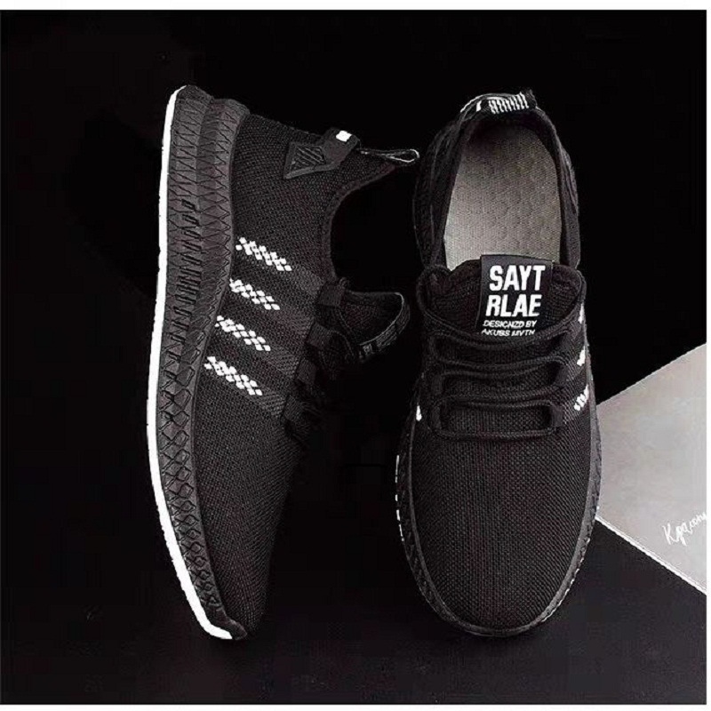 Men's Shoes Summer Casual Shoes Men's Trendy Running Sneaker Men's Shoes Flying Woven Breathable Mesh Cloth Shoes