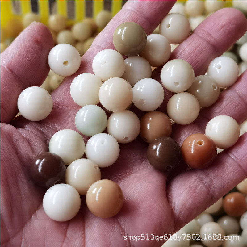 Natural Colorful Bodhi Root round Beads Weathered Bodhi Root Bodhi Root Scattered Beads Lv Guo Multi Jewels Bracelet Buddha Beads