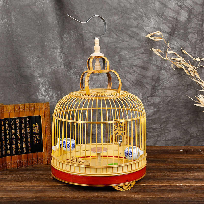 百灵云雀鸟笼竹制馒头鸟笼遛鸟竹鸟笼圆笼特价包邮竹节鸟笼批发