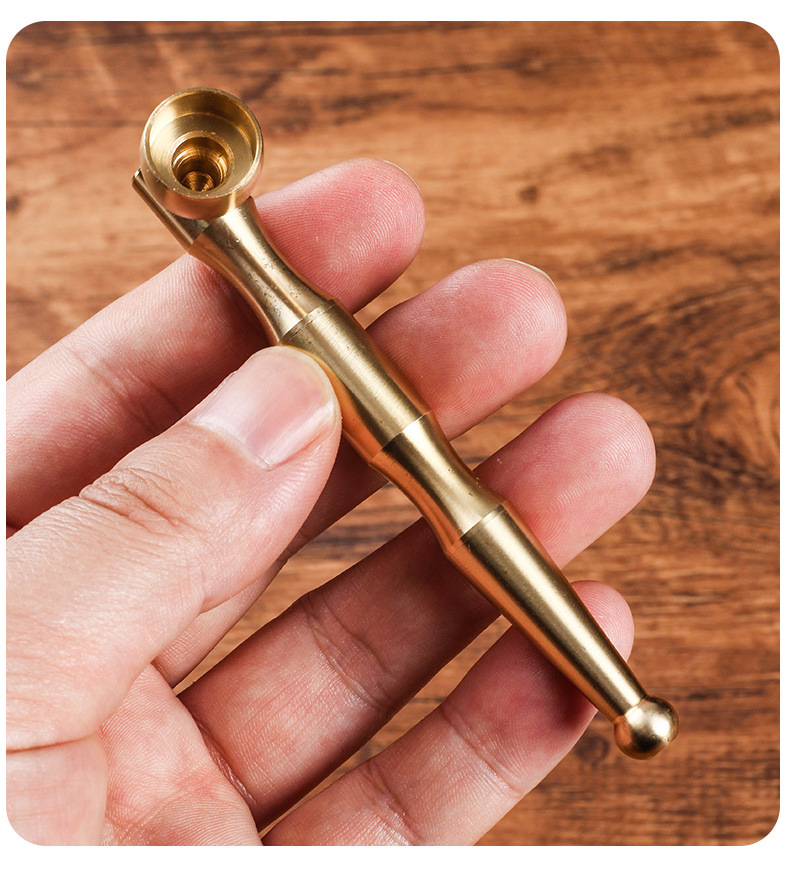 纯铜烟斗粗细烟烟丝三用锅过滤烟袋锅子迷你便携黄铜旱烟杆可拆洗