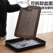 2024新款茶盘家用轻奢小型沥储水式茶台功夫茶具竹茶海干泡台批发