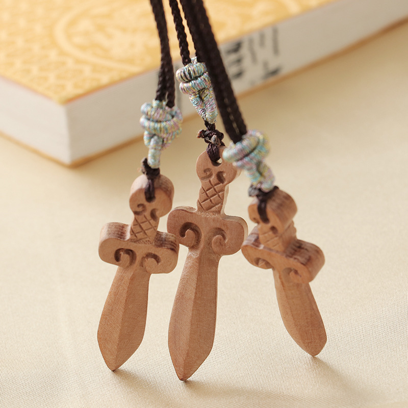 玄灵阁正宗桃木剑桃木刀小挂件婴儿男女款饰品随身吊坠儿童小孩