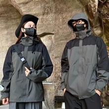 户外冲锋衣三合一单层春秋男款工作服两件套女软壳防风登山服套装