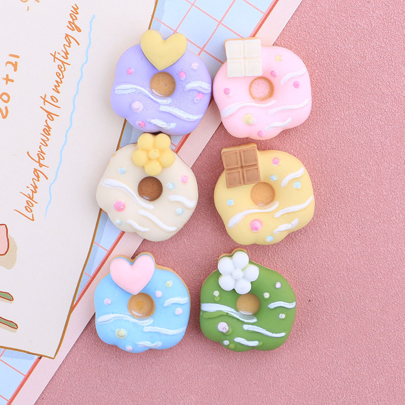 Candy Toy Donut DIY Homemade Resin Accessories Doll House Decoration Storage Box Stationery Box Barrettes Hairband Jewelry