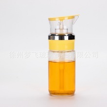 徐州梦飞玻璃厂家批发380毫升定量油壶按压式醋油瓶调料瓶