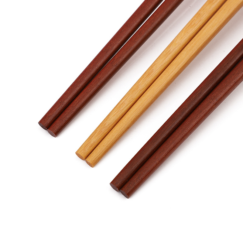 Chopsticks Household 10 Pairs Plastic High-Grade Red Sandalwood Rosewood Natural Non-Slip Tableware Wholesale Solid Wood Suit Public Chopsticks