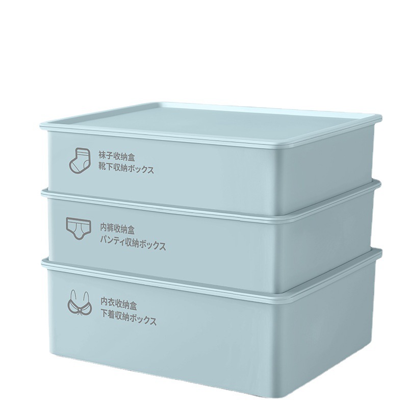 Underwear Storage Box Household Underwear with Lid Bra Socks Box Compartment Dustproof Underwear Finishing Box Sundries Storage Basket