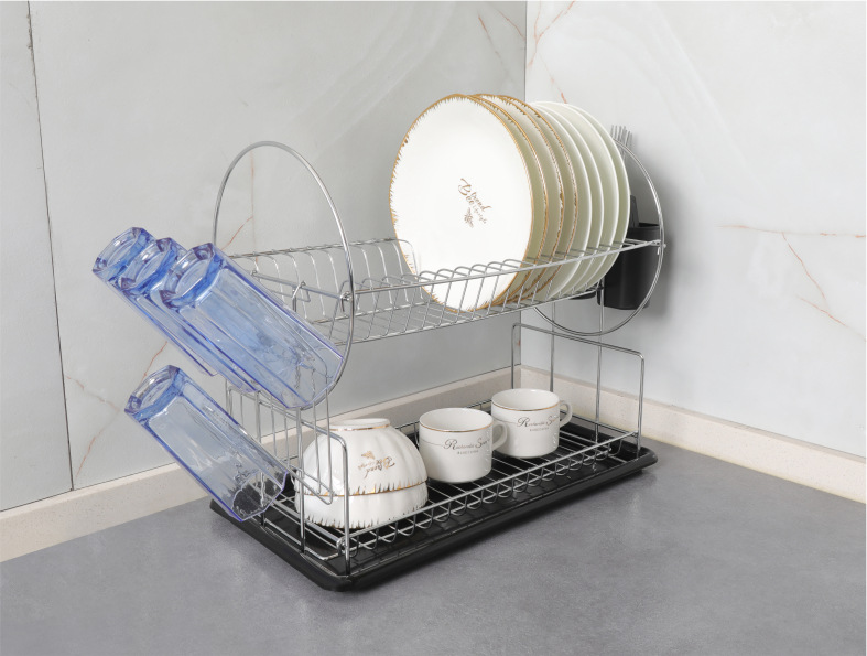 Screw-Free Kitchen Dish Rack Cross-Border Storage Rack Dish Rack Draining with Chopsticks Cage Storage Home Table Top Plate Rack