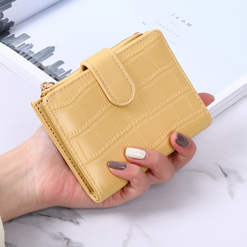 Korean Small Wallet Women's Solid Color Simple Zipper Multiple Card Slots Large Capacity Student Fresh New Wallet Coin Purse