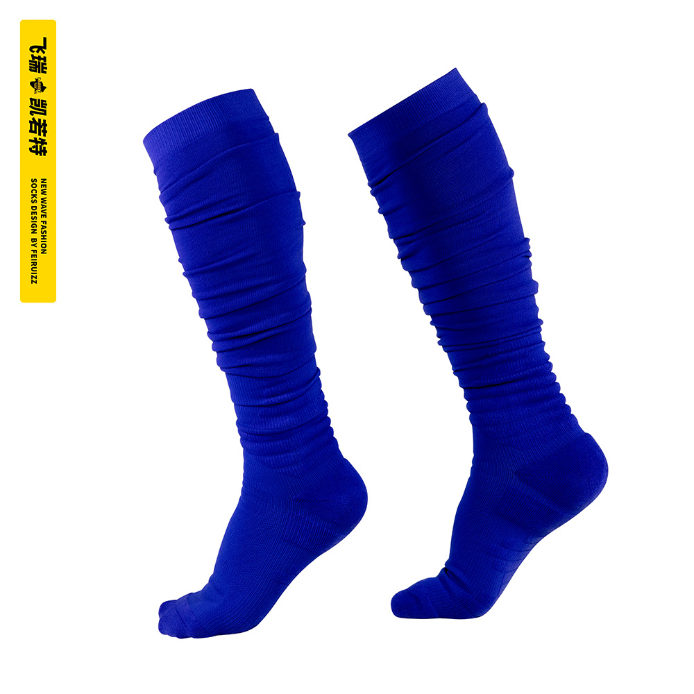 Soccer Socks Pleated Cs1221 Lengthened Baseball Softball Tennis Frisbee Running Cycling Spot Solid Color Compression Stockings