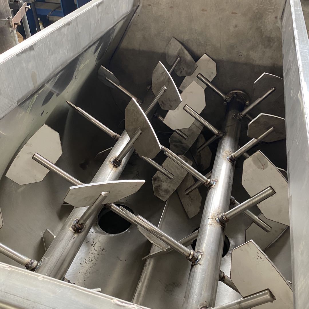 化工干粉卧式双轴混合机肥料无重力桨叶混合机食品调料螺带搅拌机